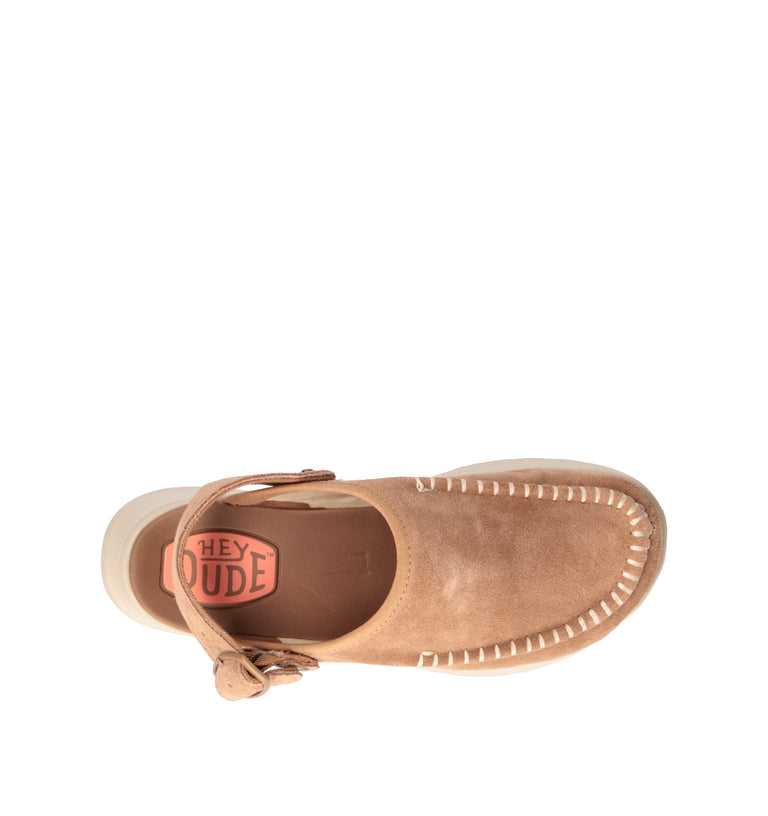 HEY DUDE Sabot donna marrone in suede