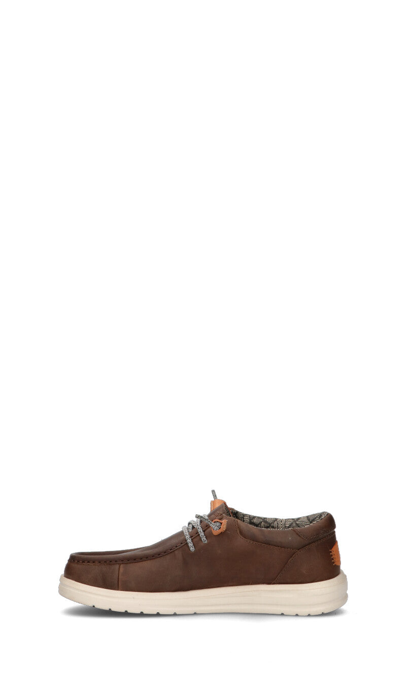 HEY DUDE Scarpa barca uomo marrone in pelle
