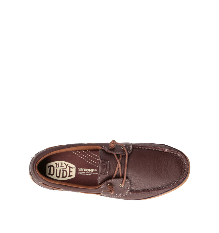 HEY DUDE Scarpa barca uomo marrone in pelle
