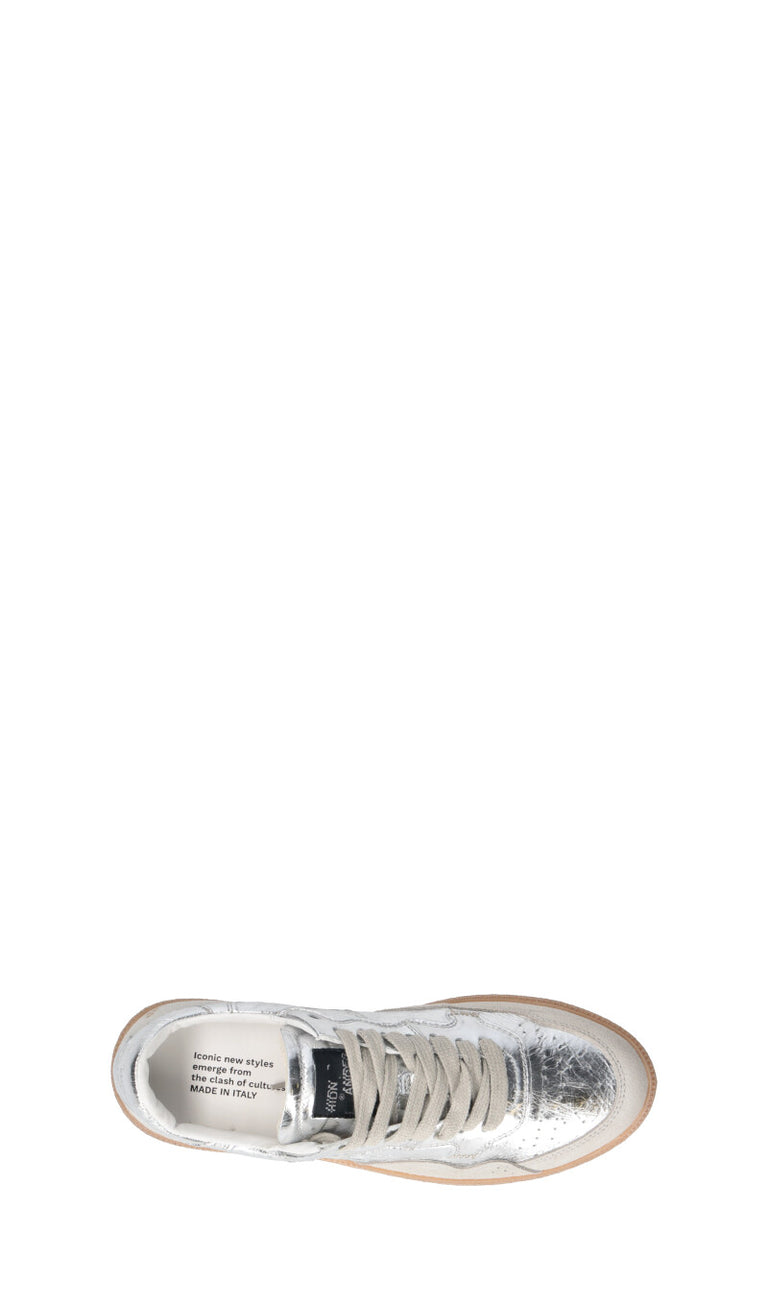 HIDNANDER Sneaker donna argento in pelle