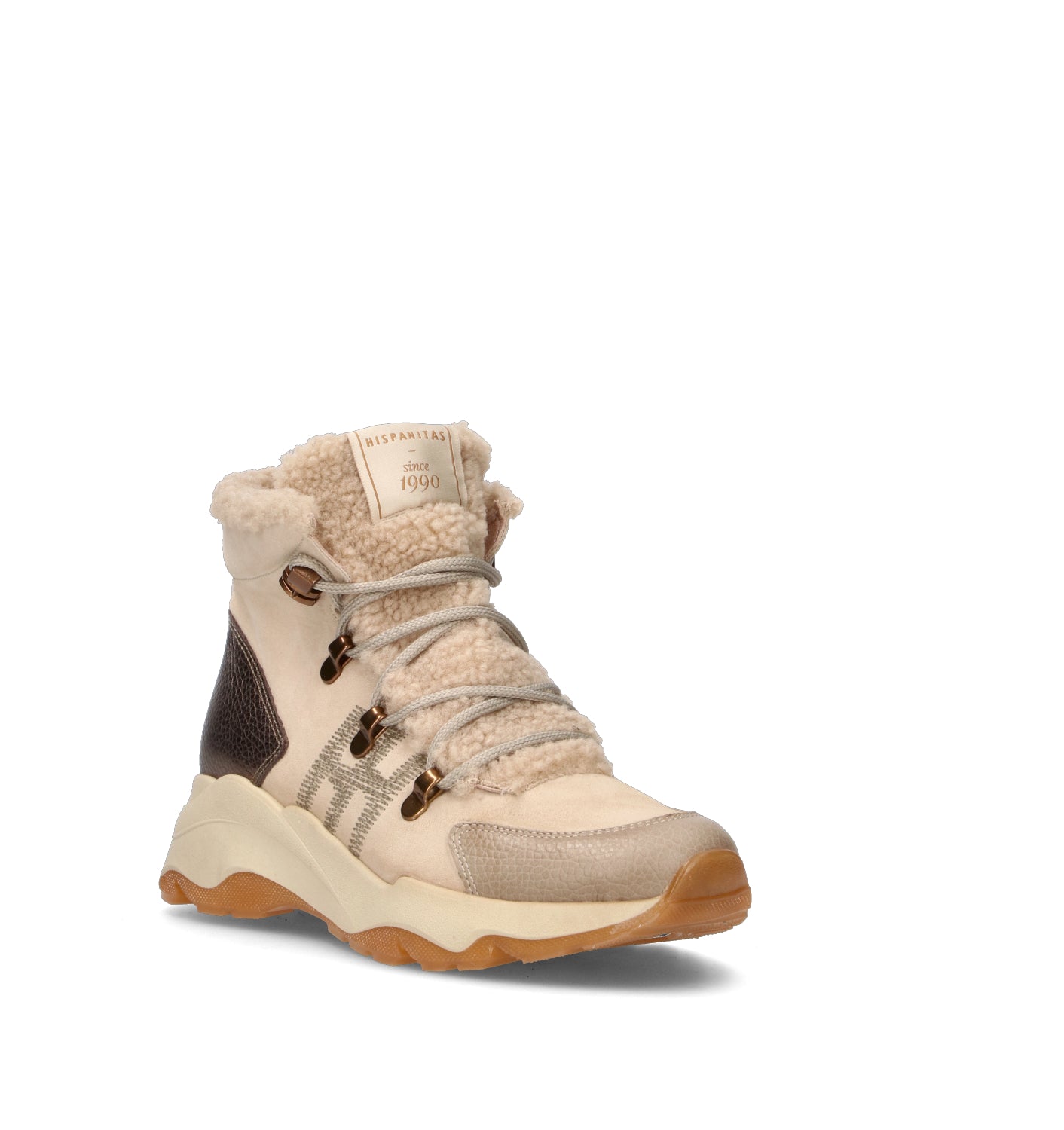 HISPANITAS Sneaker donna beige in suede