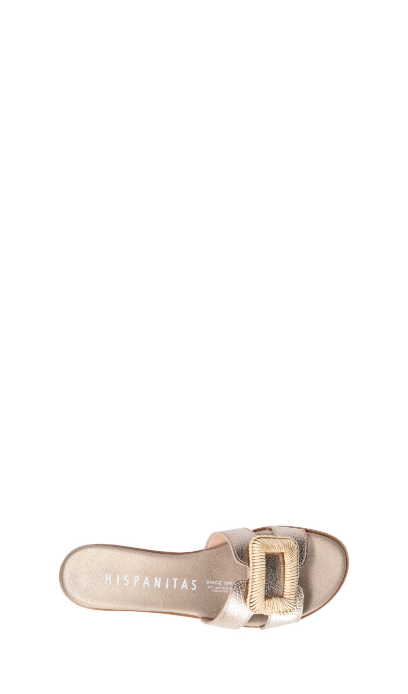 HISPANITAS Ciabatta donna platino in pelle