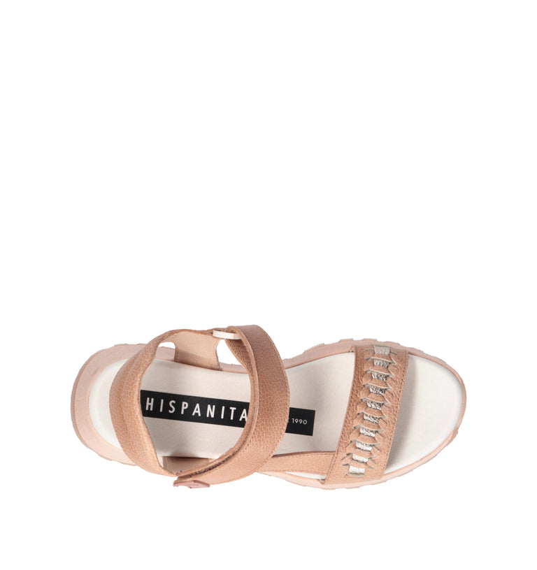 HISPANITAS Sandalo donna beige in pelle