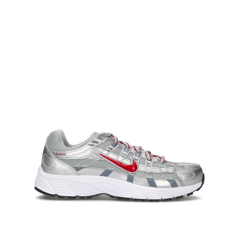 NIKE P-6000 (GS) Sneaker ragazzi argento/rossa