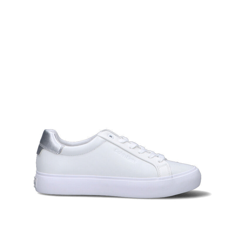 CALVIN KLEIN - VULCANIZED LACE UP L Sneaker donna bianca