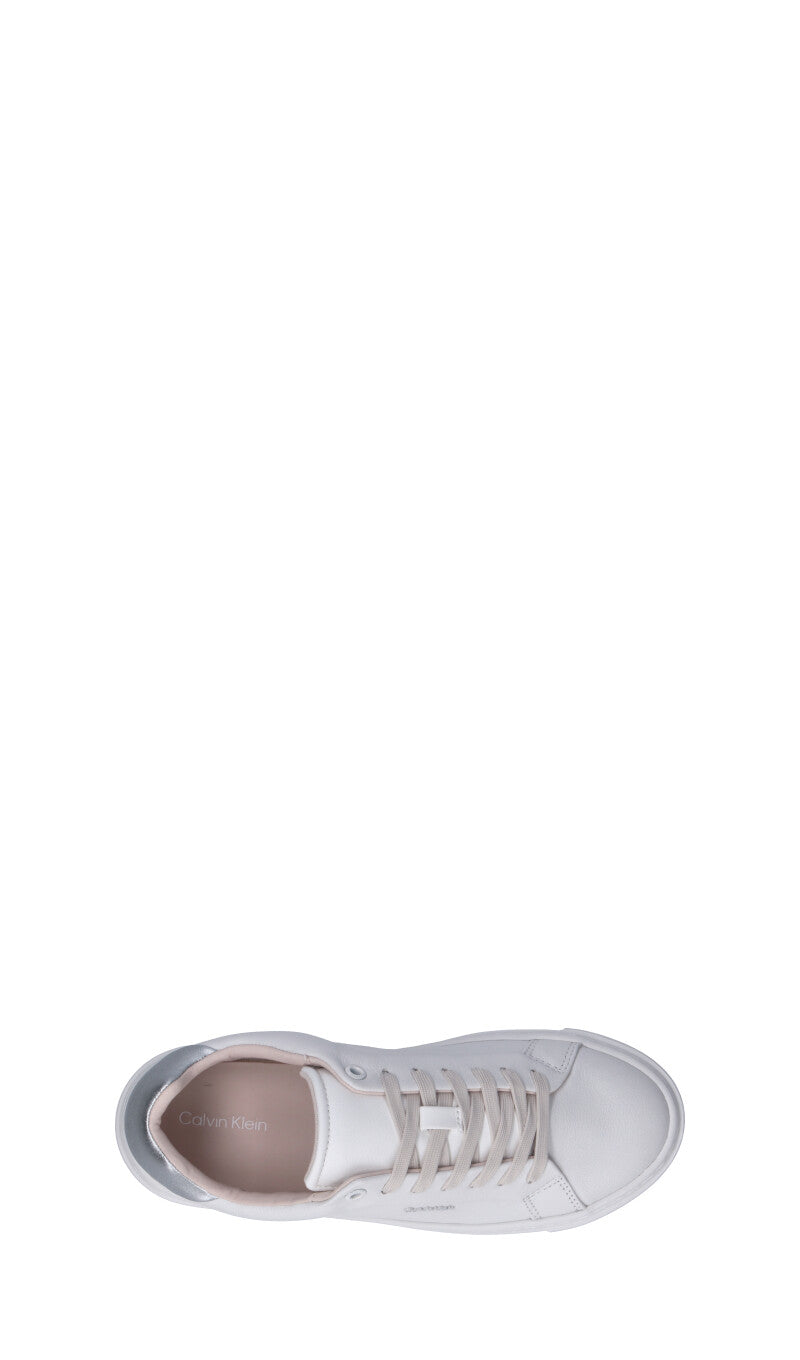 CALVIN KLEIN Sneaker donna bianca/argento in pelle