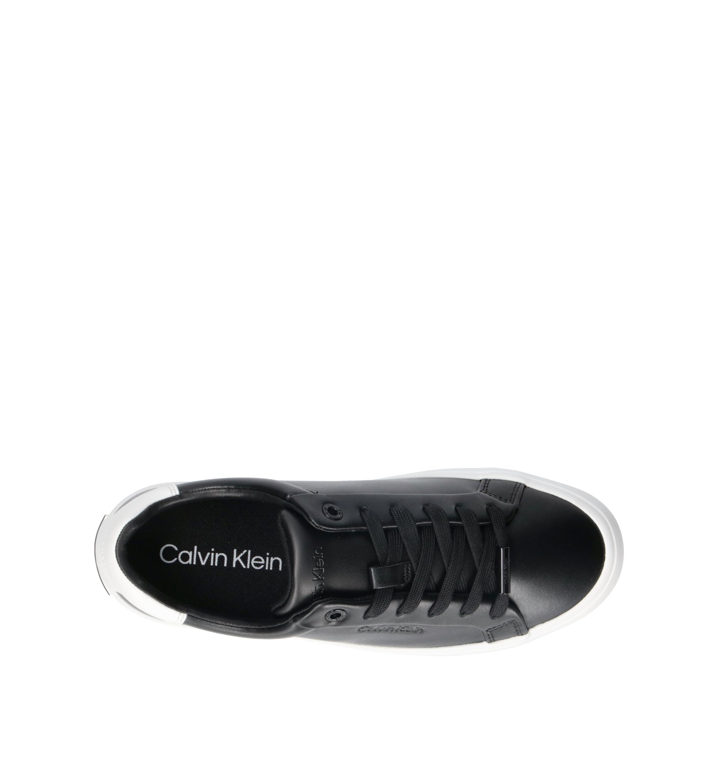 CALVIN KLEIN Sneaker donna nera in pelle
