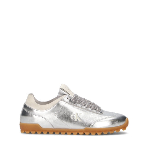 CALVIN KLEIN Sneaker donna argento in pelle