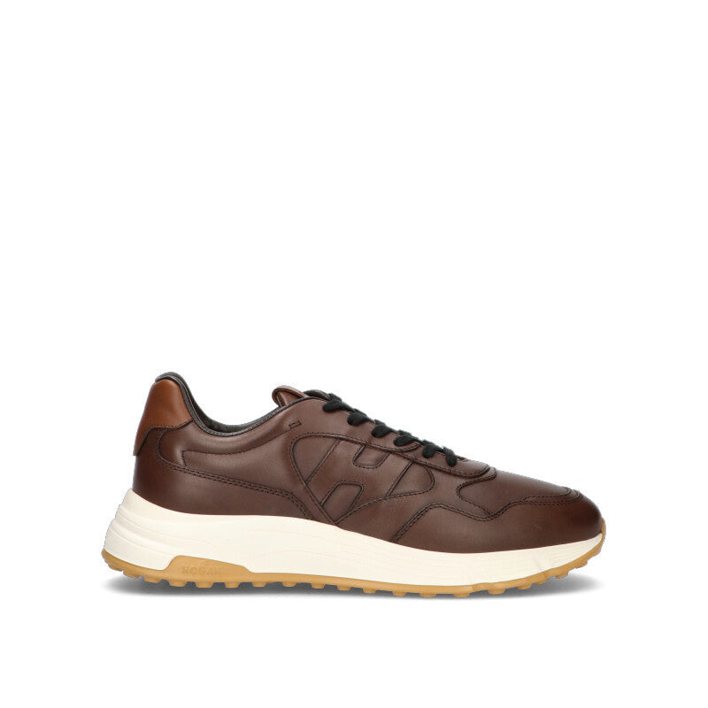 HOGAN - HYPERLIGHT Sneaker uomo marrone in pelle