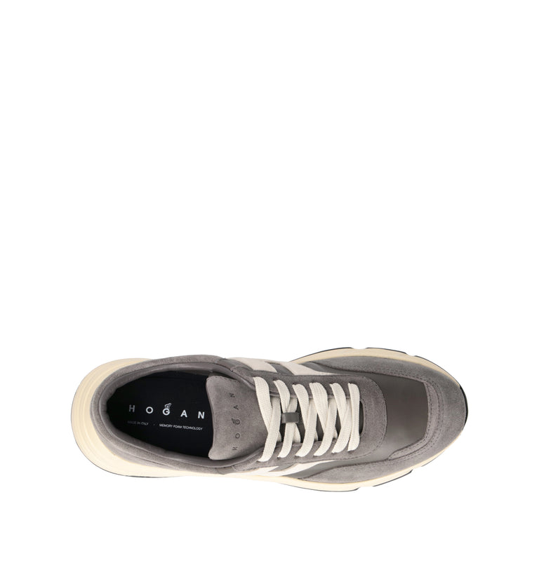 HOGAN Sneaker uomo bianca/grigia in suede