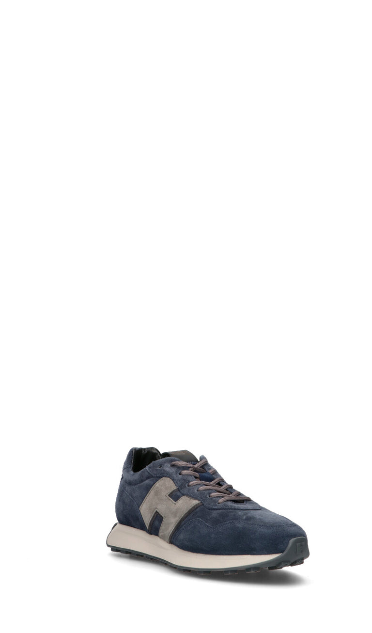 HOGAN Sneaker uomo blu in suede