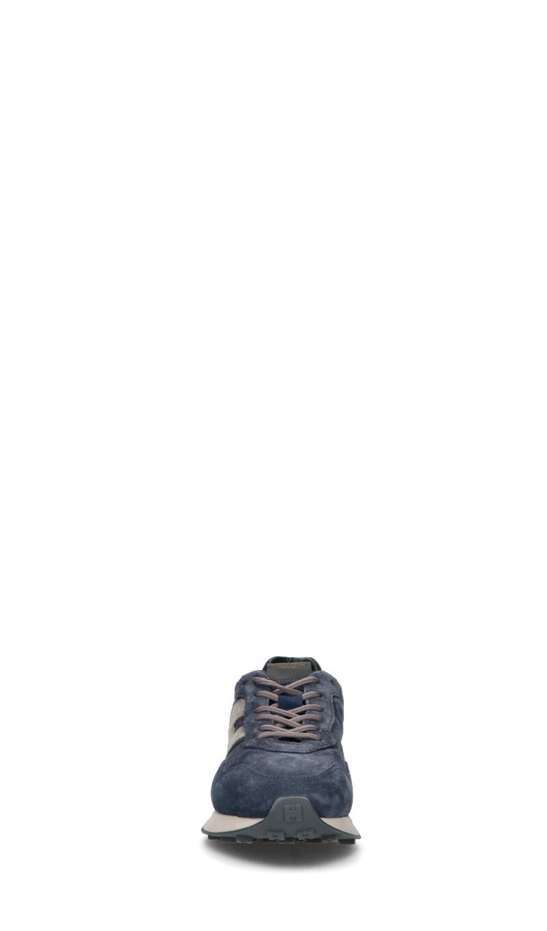 HOGAN Sneaker uomo blu in suede