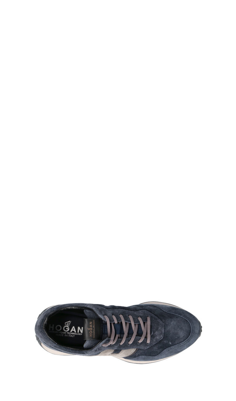 HOGAN Sneaker uomo blu in suede