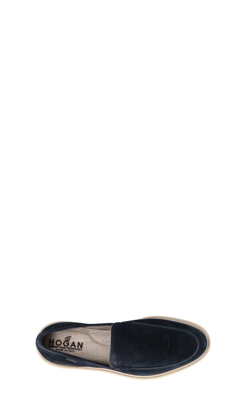 HOGAN Mocassino uomo blu in suede