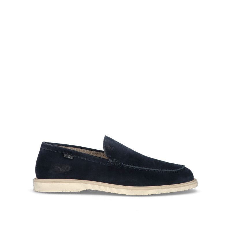 HOGAN Mocassino uomo blu in suede