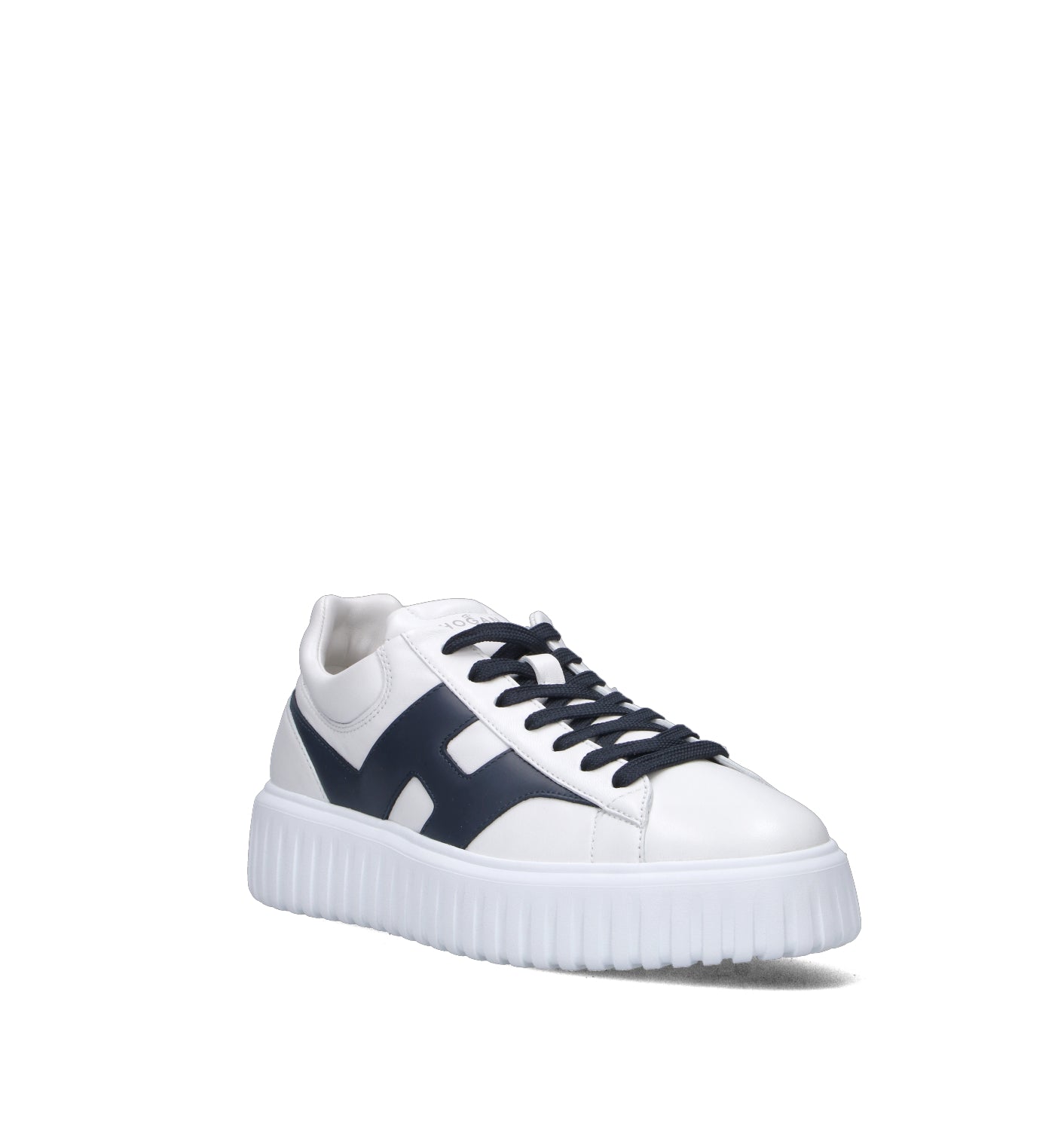 HOGAN H-Stripes Sneaker uomo bianca/blu in pelle