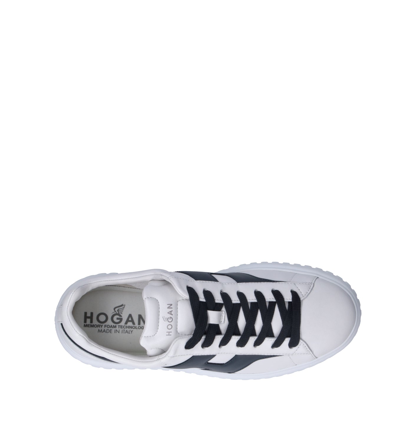 HOGAN H-Stripes Sneaker uomo bianca/blu in pelle