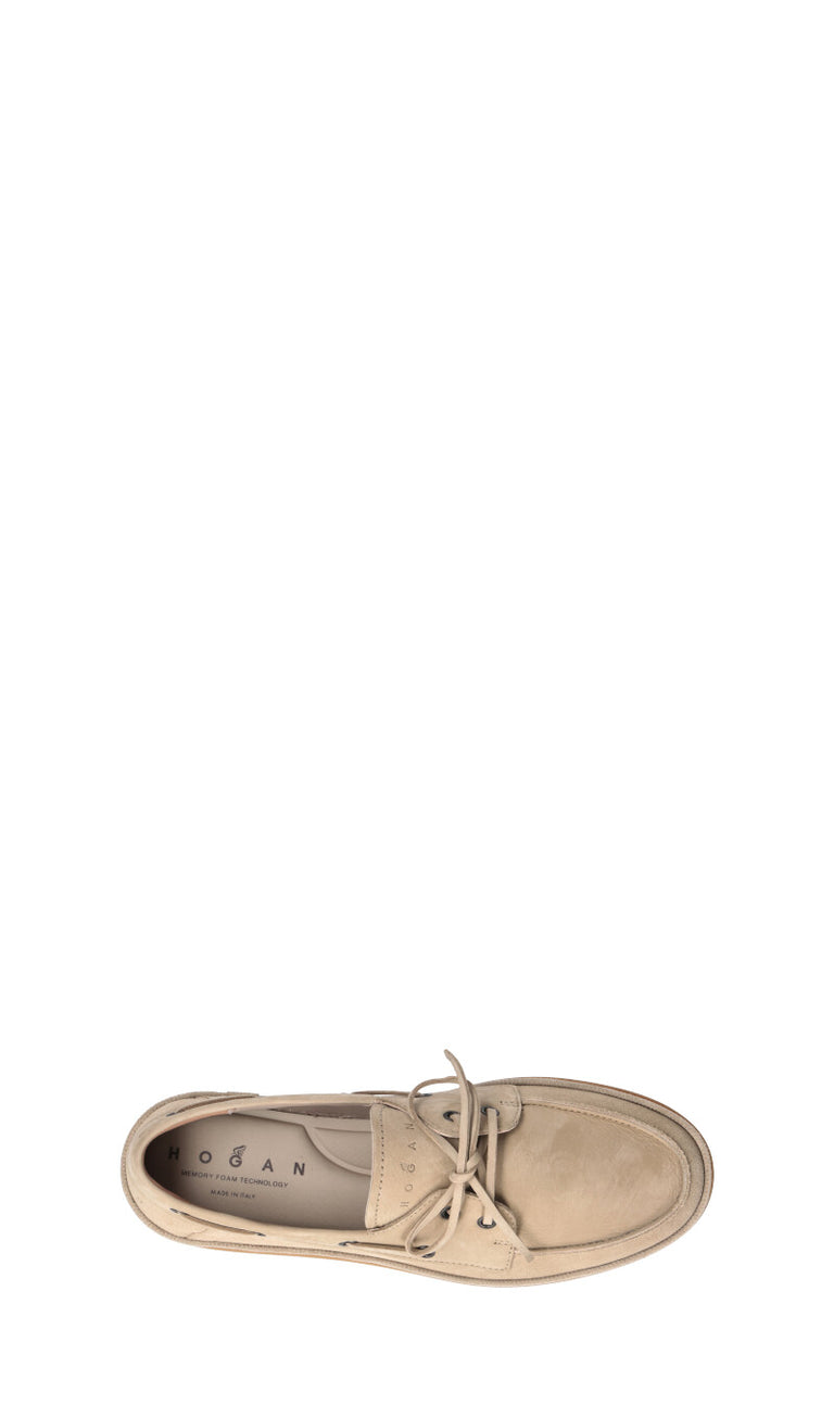HOGAN Mocassino uomo beige in suede