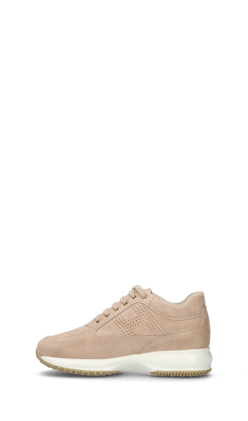 HOGAN Sneaker donna beige in pelle