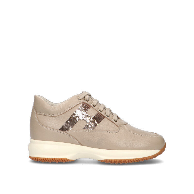 HOGAN - INTERACTIVE Sneaker donna zenzero in pelle