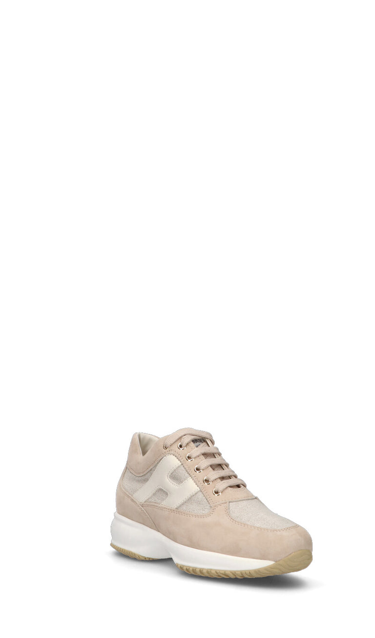 HOGAN Sneaker donna beige in pelle