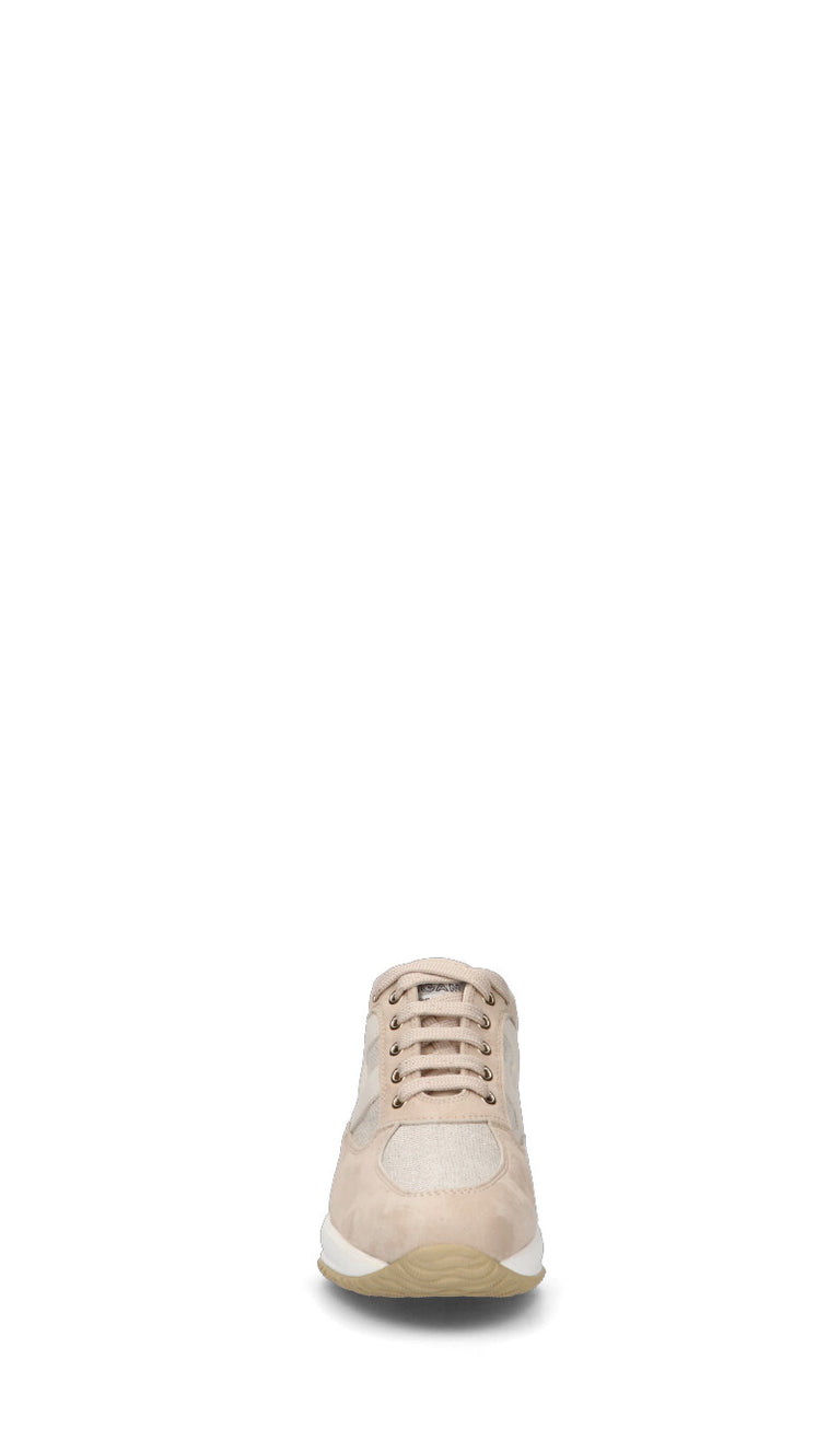 HOGAN Sneaker donna beige in pelle