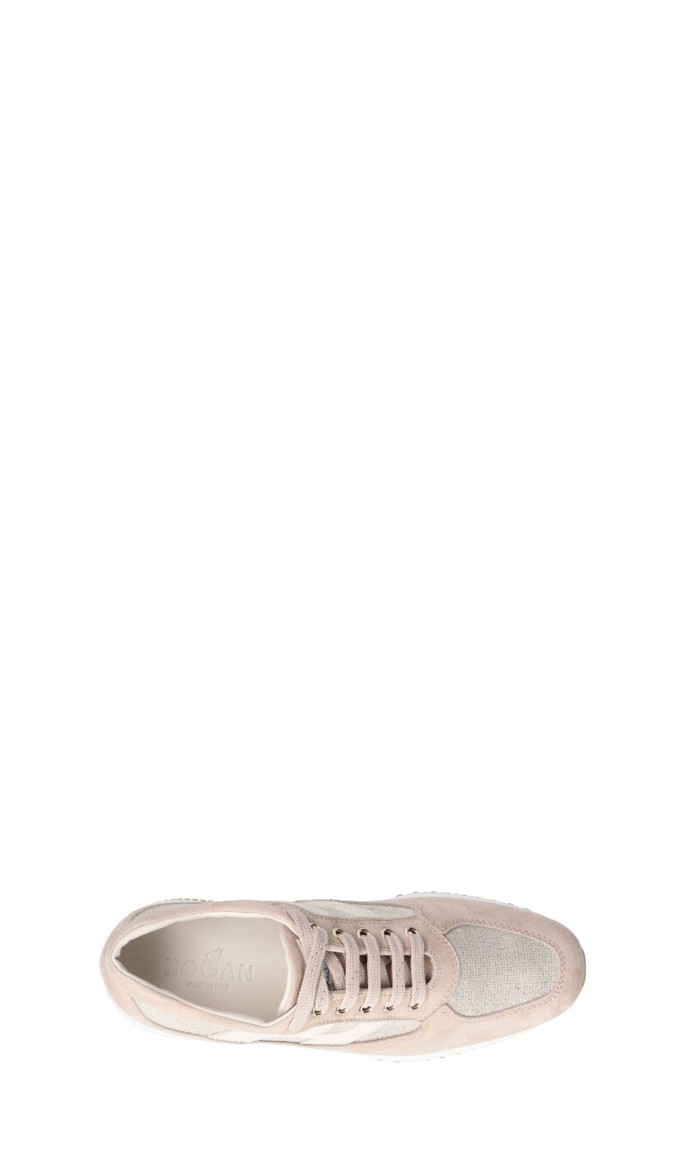 HOGAN Sneaker donna beige in pelle