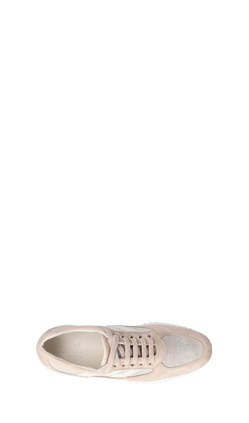 HOGAN Sneaker donna beige in pelle