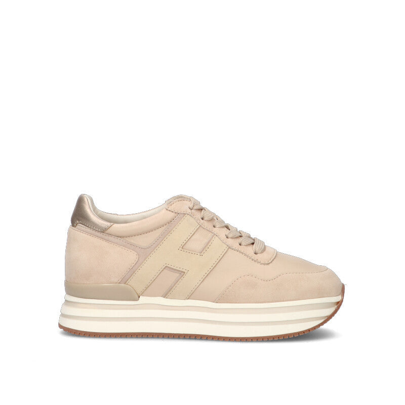 HOGAN - MIDIPLATFORM Sneaker donna beige in pelle