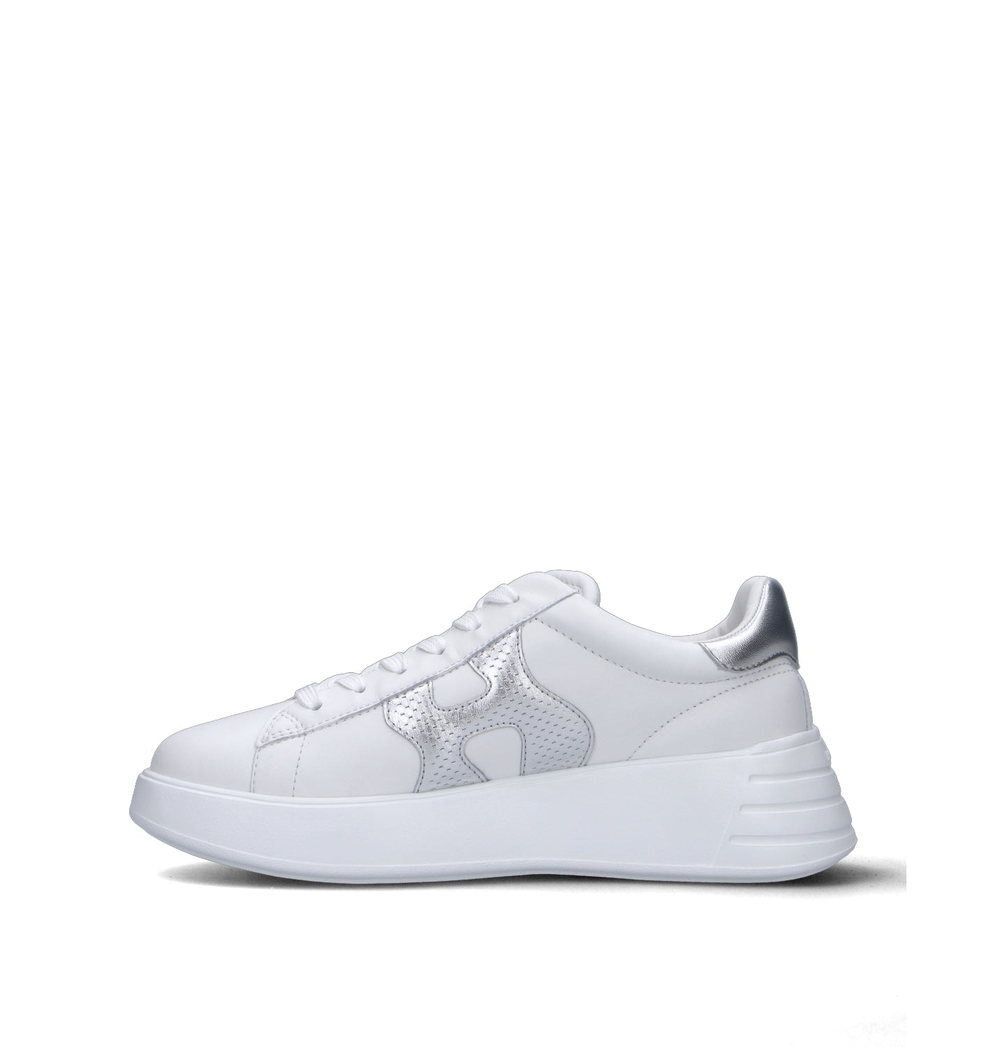 HOGAN REBEL Sneaker donna bianca/argento in pelle