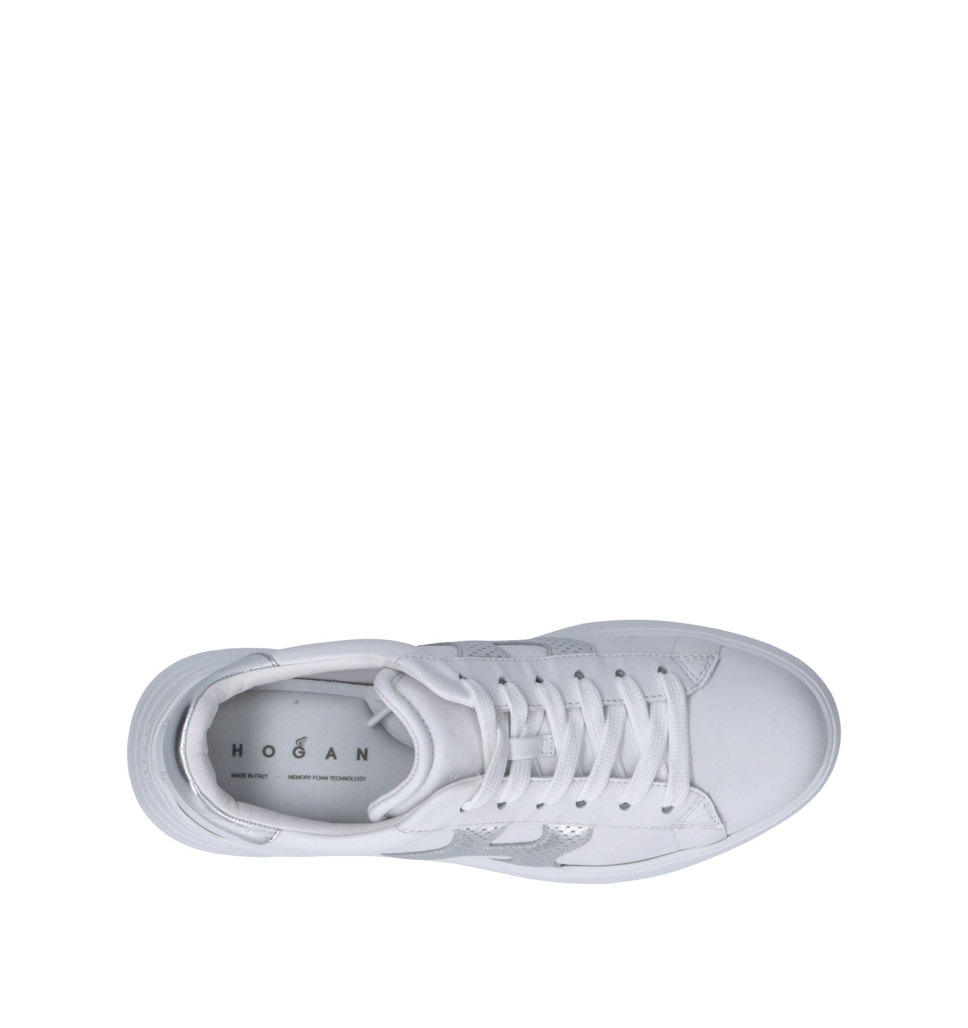 HOGAN REBEL Sneaker donna bianca/argento in pelle