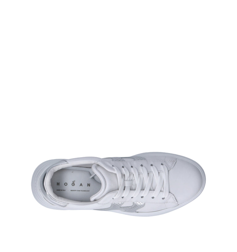 HOGAN REBEL Sneaker donna bianca/argento in pelle