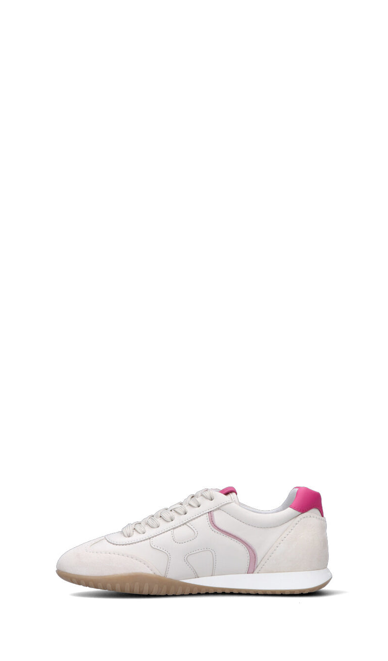 HOGAN Sneaker donna bianca/rosa in pelle