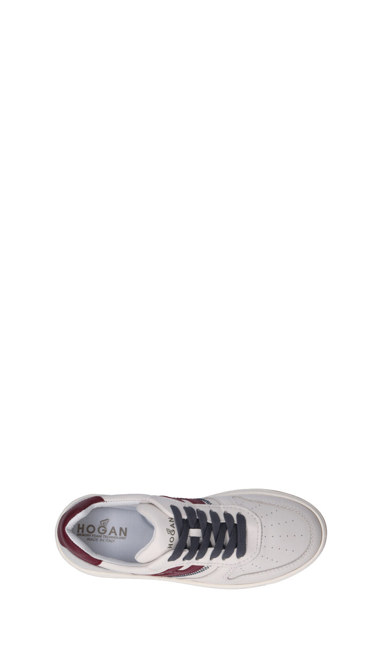 HOGAN - H630 Sneaker donna bianca/bordeaux in pelle