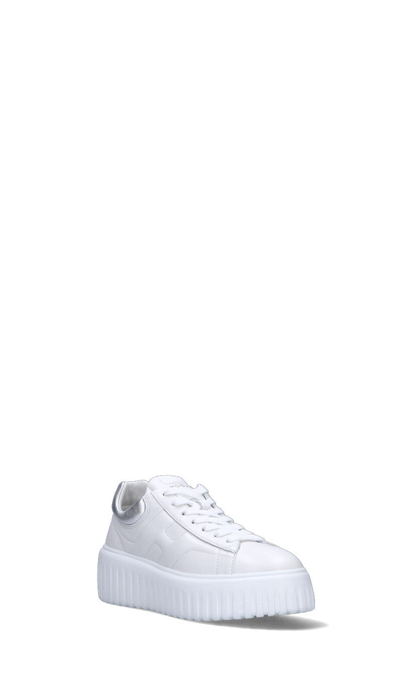 HOGAN H-STRIPES Sneaker donna bianca/argento in pelle
