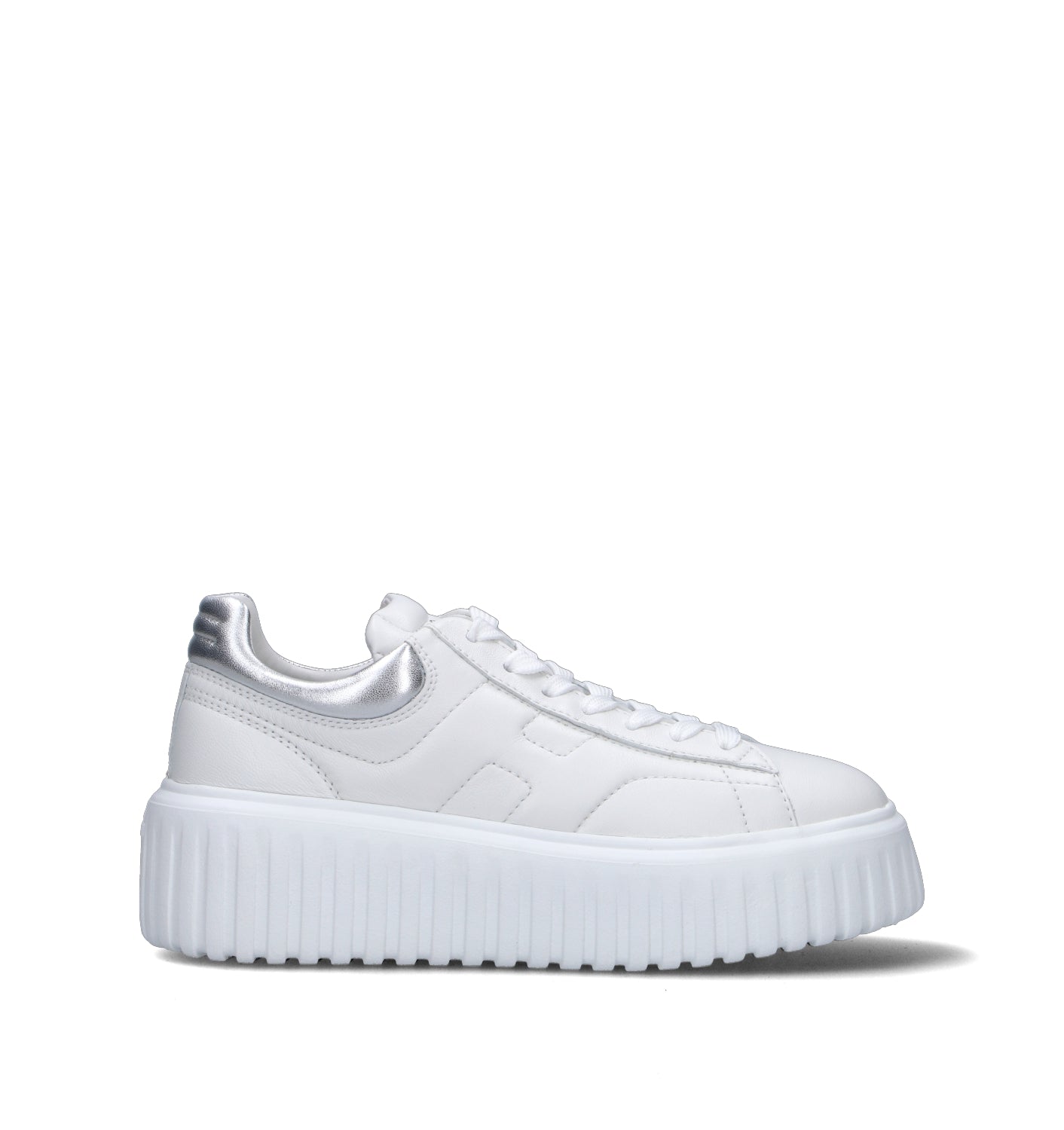 HOGAN H-STRIPES Sneaker donna bianca/argento in pelle