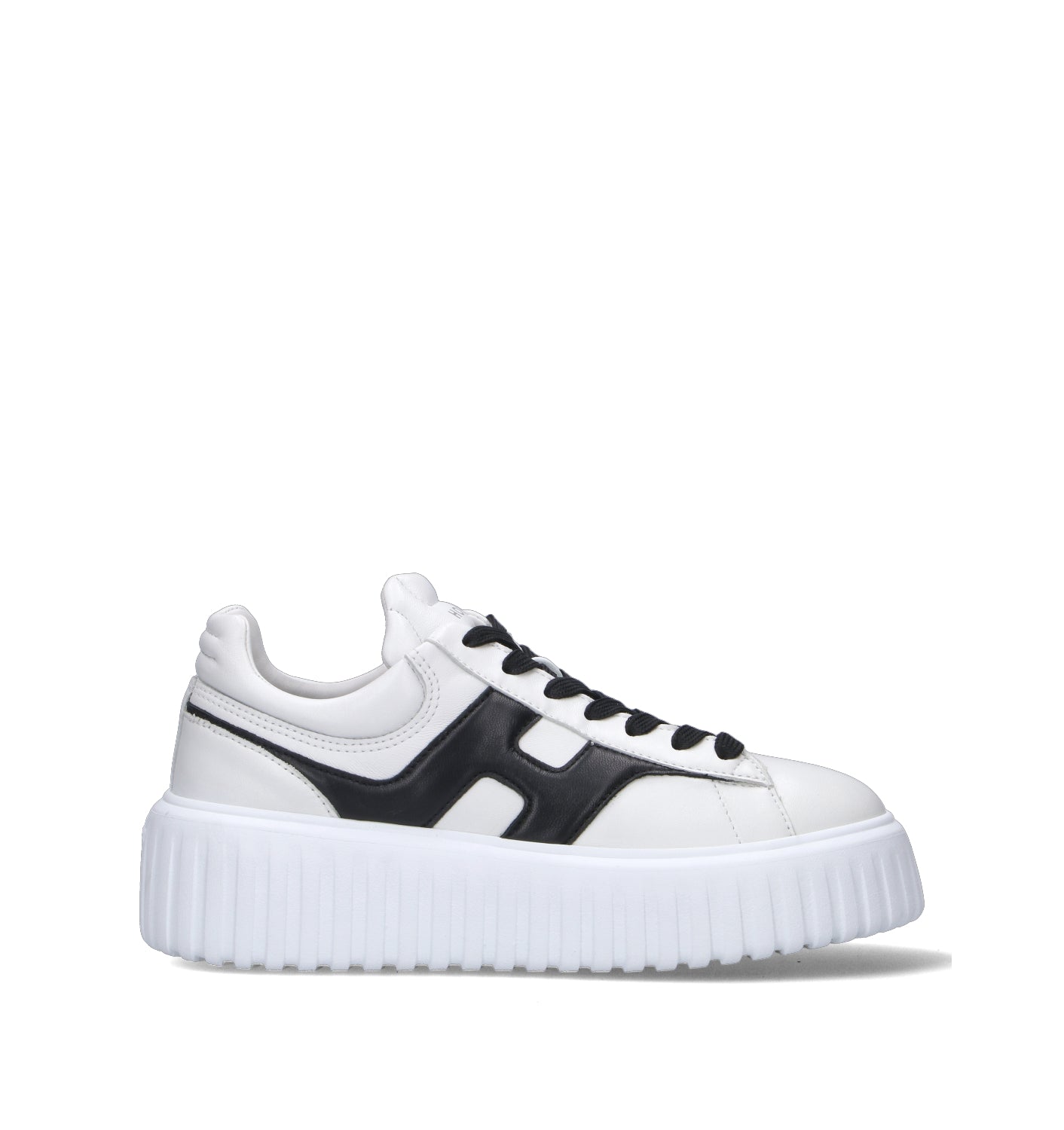 HOGAN H-Stripes Sneaker donna bianca/nera in pelle