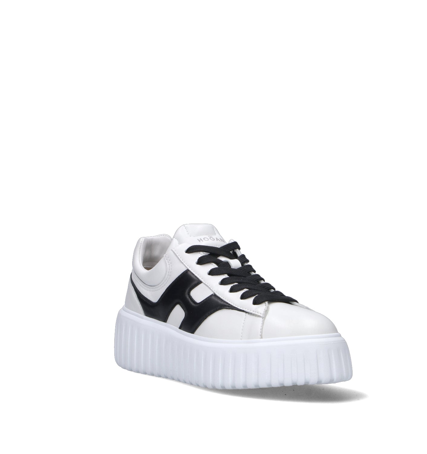HOGAN H-Stripes Sneaker donna bianca/nera in pelle