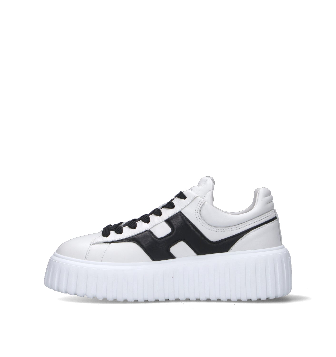 HOGAN H-Stripes Sneaker donna bianca/nera in pelle