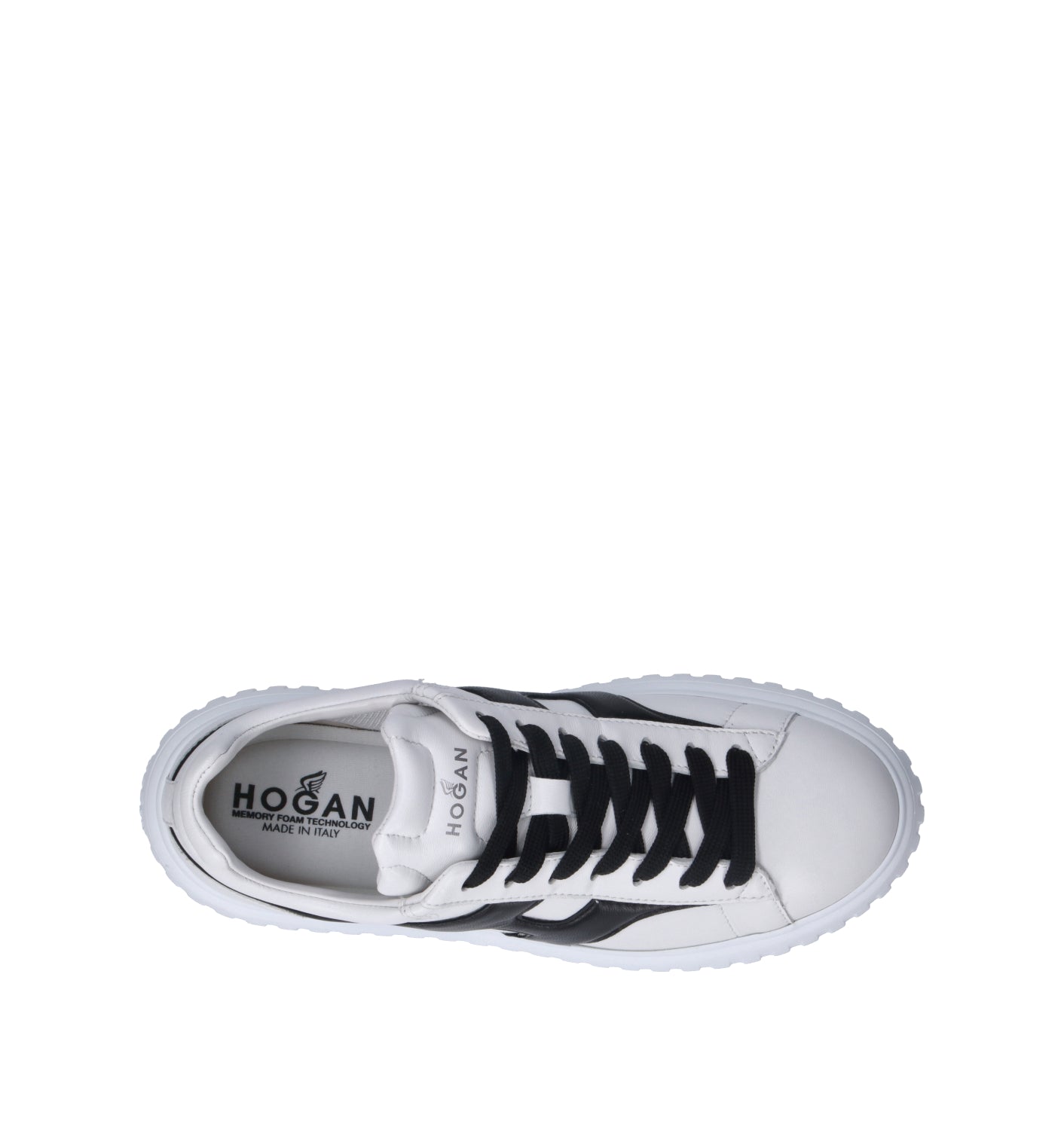 HOGAN H-Stripes Sneaker donna bianca/nera in pelle