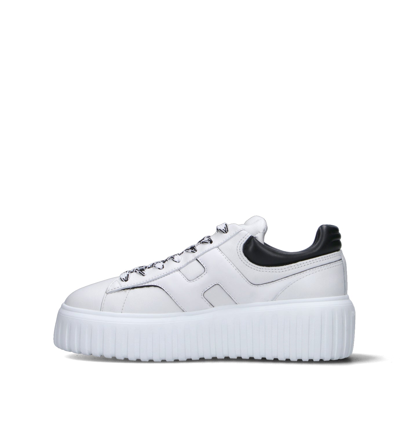HOGAN H-STRIPES Sneaker donna bianca/nera in pelle