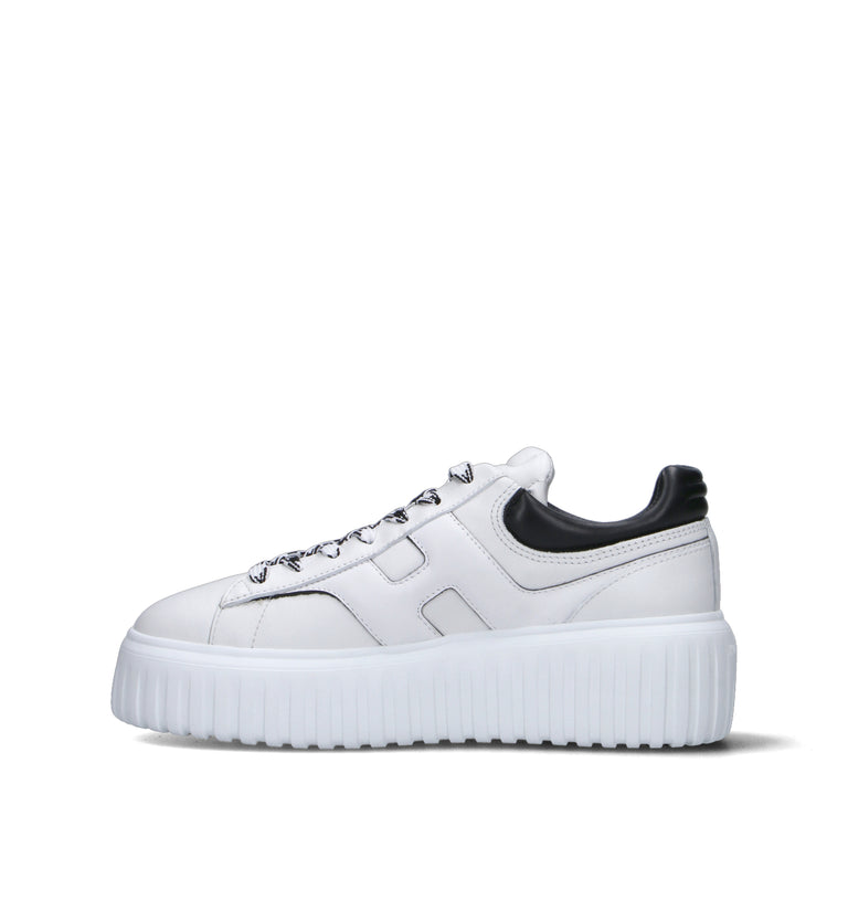 HOGAN H-STRIPES Sneaker donna bianca/nera in pelle