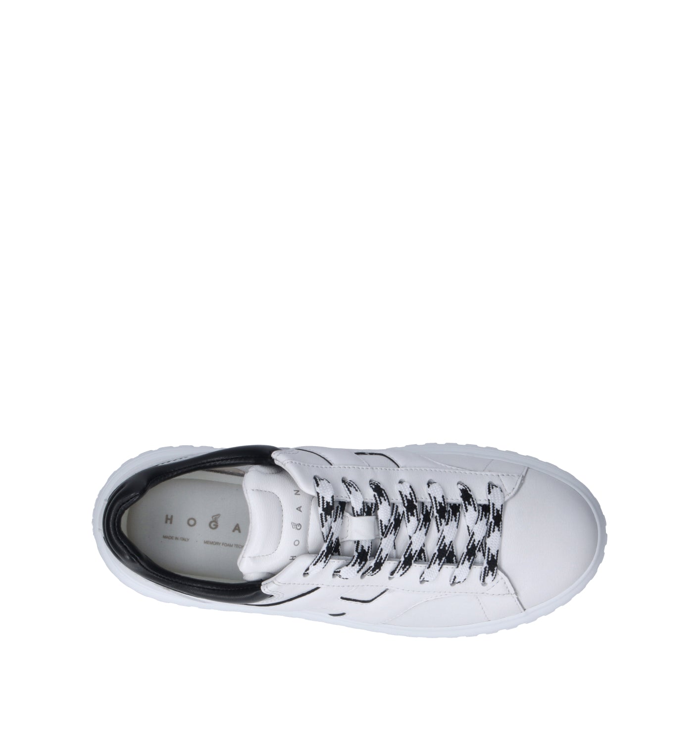 HOGAN H-STRIPES Sneaker donna bianca/nera in pelle