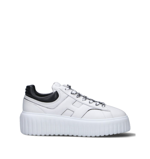 HOGAN H-STRIPES Sneaker donna bianca/nera in pelle
