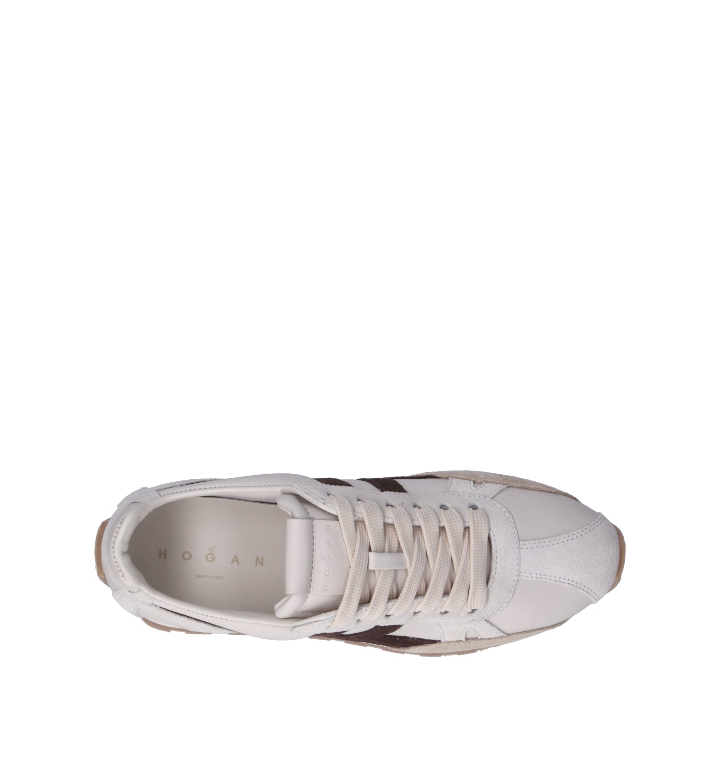 HOGAN 86er Sneaker donna beige/marrone in pelle