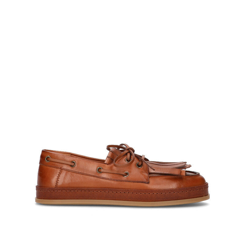 HOGAN Scarpa barca donna marrone in pelle