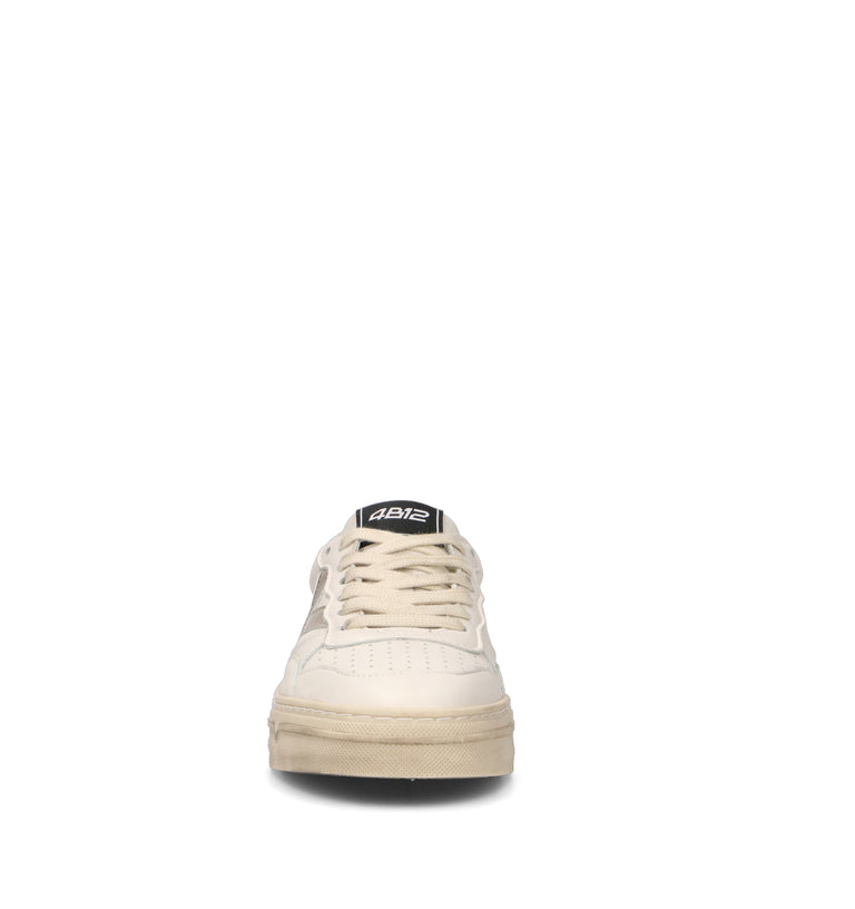 QUATTROBARRADODICI Sneaker donna bianca/oro in pelle