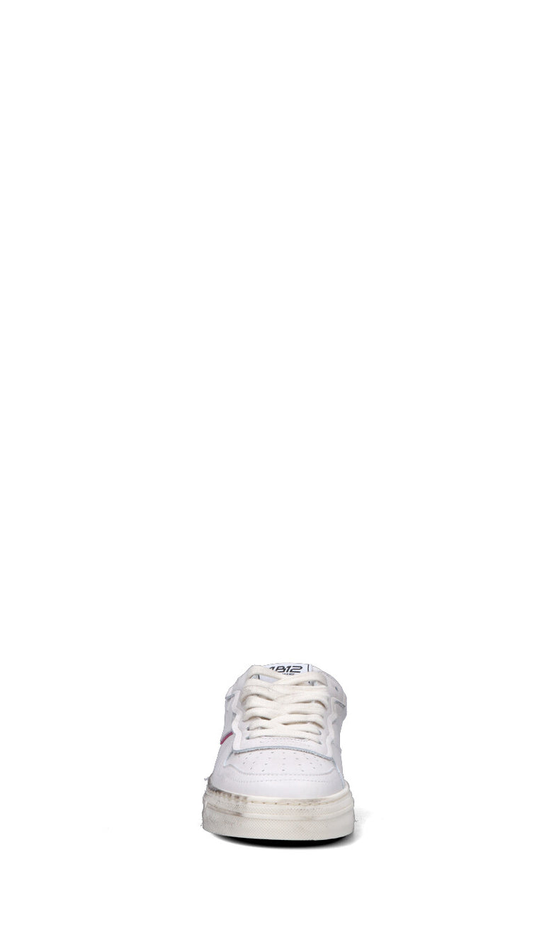 QUATTROBARRADODICI Sneaker donna bianca/fucsia in pelle