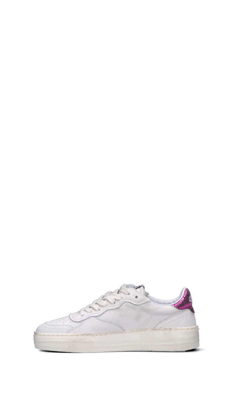 QUATTROBARRADODICI Sneaker donna bianca/fucsia in pelle