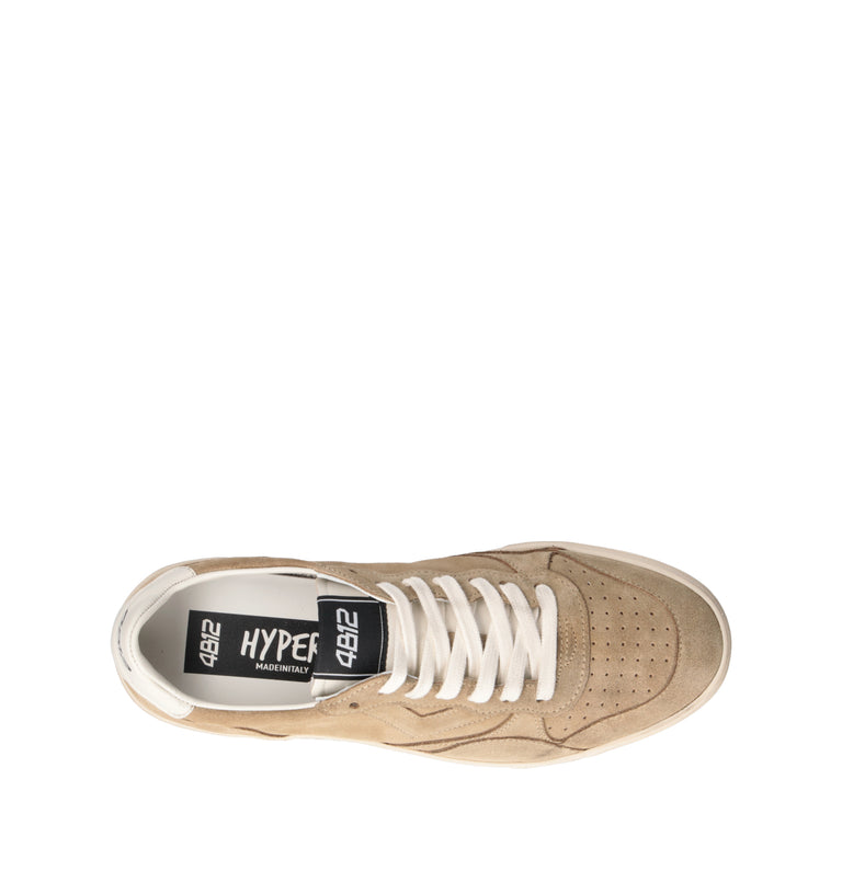 QUATTROBARRADODICI Sneaker uomo beige in suede